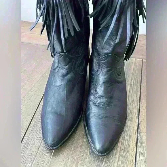 Vintage Acme Fringe Western Boots Made in Mexico Womens size 5 - Picture 5 of 10
